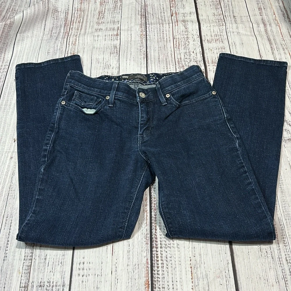 Levi's 525 Perfect Waist Jeans 4s 27x30 Womens Blue Straight Dark Denim Stretch